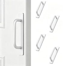 VedicBloom 3-Pack No Drill Door Handles,Cabinet Handle,Heavy Duty Aluminum Alloy, Silver Finish, 148mm Length, Easy Installation for Kitchen Cabinets, Drawers, Glass Doors, Rental Apartments