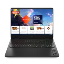 HP Omen 16, Intel Core Ultra 7 255H, 8GB RTX 5050, 24GB DDR5(Upgradeable) 1TB SSD, 2K IPS 165Hz 400 nits, 3ms RT, 16”/40.6cm, Win11, Office24, Black, 2.4kg, am0240tx, Xbox Gamepas* RGB Gaming Laptop