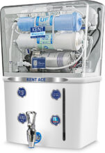 KENT Ace 8 L RO + UV + UF Water Purifier Advanced RO Tech for Sabse Shudh Paani Auto Flush 8L 20 LPH Ideal for Borewell/Tanker/Municipal Water Largest Service Network(White)
