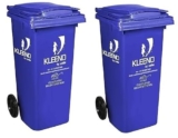 Cello Plastic Manual-Lift Garbage Waste Dustbin With Wheel 120 Ltr Blue//Blue (Combo)
