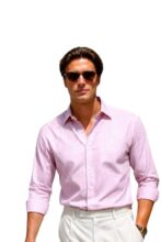 Louis Philippe Men Pink Check Full Sleeves Formal Shirt