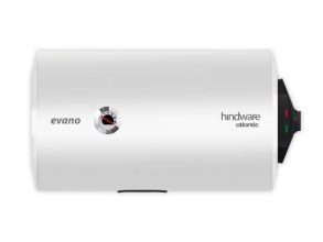 HINDWARE SMART APPLIANCES Atlantic Evano 50L Horizontal Storage Heater (Geyser) White With Glass Line Tank, Wall Mounting