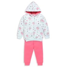 LuvLap Baby Boys Full Sleeve Hooded Sweatshirt & Pyjama Set Pack Of 1, Cotton Rich Fleece, Mint, M (3 to 6 Months)