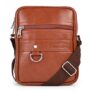 ADISA Faux Leather Unisex Sling Cross Body Travel Office Messenger Bag (MS9011-TAN)