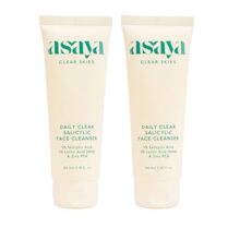Asaya Daily Clear 2% Salicylic Acid Face Wash Cleanser I for Oily and Acne Prone Skin I With Lactic Acid & Zinc PCA I Treats Active Acne | Unclogs Pores | Controls Oil -100ml Each (Pack of 2)
