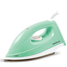 Havells Plastic And Aluminium D’Zire 1000 Watts Dry Iron With American Heritage Sole Plate, Aerodynamic Design, Easy Grip Temperature Knob & 2 Years Warranty. (Mint)