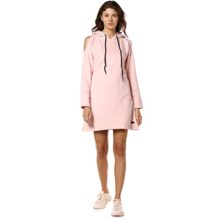 Campus Sutra Women’S Cotton Hooded Neck Sweater (Aw20_Csw-Aw-Lt0655_Pink