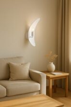 BENE Apia Mild Steel Indoor Modern Wall Light, E-27 Base Wall Lamp for Home Decor – Living Room, Bedroom, Corridor, Staircase, Foyer, 36 cm (White, Pack of 1)