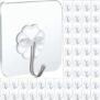 Stysol Wall Hook 30 Pack Heavy Duty Adhesive Hooks for Hanging Wall Decor Items, Home Decor, Wall Clock, Photo Frames Without Drilling, Stainless Steel and ABS Material, Transparent Key Holder