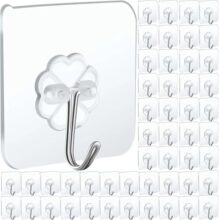 Stysol Wall Hook 30 Pack Heavy Duty Adhesive Hooks for Hanging Wall Decor Items, Home Decor, Wall Clock, Photo Frames Without Drilling, Stainless Steel and ABS Material, Transparent Key Holder