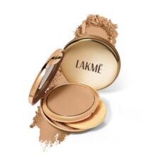 Lakme Unreal Dual Cover Pressed Powder, 2 In 1 Compact + Foundation, Non Cakey Coverage, Lightweight & Long Lasting Compact, 20 Nude,9g