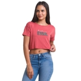 Spykar Women Round Neck Round Neck 3/4 Sleeves Slim Fit T-Shirts (Size: L)-WKT-02BBFT-011-TAN_Brown