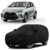Sulfar 100% Water Resistant Car Body Cover Compatible with Mirror & Antenna Pockets for Toyota Wigo (Triple Stitched, Full Bottom Elastic, Black)