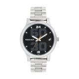 Fastrack Bold Quartz Analog Black Dial Silver Stainless Steel Strap Watch For Guys, Men- Nt38051Sm07