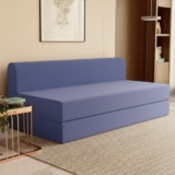 SleepyHug FoldPRO Sofa-Cum-Bed | 3-in-1 Convertible Sofa, Lounger & Bed | TouchSense Technology | HR Foam | Lightweight | 3-Seater | Double Bed | Without Pillow | Blue, 1-Year Warranty