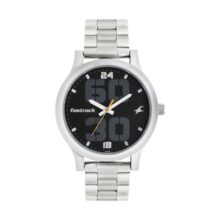 Fastrack Bold Quartz Analog Black Dial Silver Stainless Steel Strap Watch For Guys, Men- Nt38051Sm07