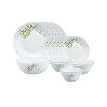 Larah by Borosil Erba Opalware Dinner Set, 19 Pieces, White