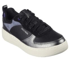 Skechers-Women’S Casual Shoes-Sport Court 92-Sheer Shine-185036-Bkgy-8 Black