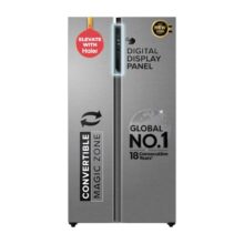 Haier 596 L 3 Star Frost Free Expert Inverter 2-Door Side by Side Refrigerator (HES-690SS, Shiny Silver, Magic Convertible, Deo Fresh Technology, 2026 Model)