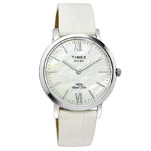 Timex Empera Analog Watch For Women With Mother Of Pearl Round Dial & White Leather Strap Band Water Resistant Women’S Wrist Watches – Twel12601
