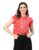 oxolloxo Women Red Floral Print Tie-Knotted Cotton Shirt