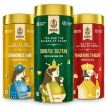 Hindraj Chamomile, Hibiscus & Kahwa Herbal Tea Pack 54 Tea Bags (3 18) Variety Pack Herbal Blends for Sleep, Detox & Immunity Caffeine-Free, No Added Sugar