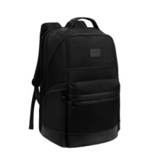 F Gear Varello 23L Premium Black Tech Laptop Backpack|USB & Type-C Charging Ports|2 Compartments, 3 Pockets|Fits 17-inch Laptop|Water-Resistant, Tablet Sleeve, Luggage Strap|Work & Travel Backpack
