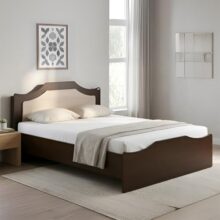 Nilkamal Willy Wooden Double Bed Without Storage | Engineered Wood | Contemporary Design | Wenge & Sonoma Oak