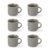CELLO Estella Nexus Color Silver Mist Plain Mug Set of 6, 90ml, Grey | Scratch Resistant | Porcelain Tea, Coffee Mug Set | Ideal for Daily Use & Gifting | Dishwasher Safe | Small Mug |