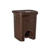 Signora Ware Plastic 7 Liters Modern Lightweight Pedal Dustbin/Thrash Can Dustbins With Lid For Home/Non Garbage Smell/Unbreakable Single Mould/Heavy Duty Kitchen Bedroom Bathroom (7Ltr Brown),1 Count