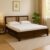 EXCEL International Cross Pettern Design Solid Sheesham Wood Queen Size Bed with Drawer Storage | Double Bed with Box Storage & Upholstered Cushined Headboard for Bedroom | Rosewood, Provincial Teak