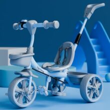 Lifelong Trike Cycle for Kids Cycle 2-5 Y – Tricycles for Boy & Girl – Bike with 3 EVA Wheels, Bell & Basket -Durable Tricycle with Parental Control 30Kg Capacity (Blue & Grey)