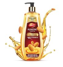 Dabur Almond Hair Oil – 650 ml|Provides Damage Protection|Non Sticky Formula|For Hair Fall control & Shiny Hair|Light Hair Oil with Almonds, Keratin Protein, Soya Protein & 10X Vitamin E (Pack of 1)