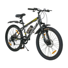 VESCO Drift 24T Kids 7 Gear Cycle for boys & girls age 9 to 13 24T MTB Cycle 24 T (inch) Mountain Cycle(7 Gear, Grey, Only Front Suspension)