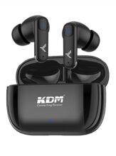 KDM W3 JiyoPods Bluetooth 6.0 Wireless Earbuds, 28H Total Playtime, Low Power IC, 5H Music & 6H Call Time, Type-C Fast Charging (90 Min), in-Ear Design, Voice Assistant, Black