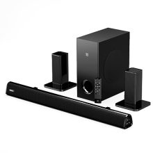 Govo Gosurround 945 | 120W Sound Bar, 5.1 Channel Home Theatre With Mega Subwoofer, Dual Rear Satellites, Aux, Usb & Bluetooth, 3 Equalizer Modes, Stylish Remote & Led Display (Platinum Black)