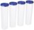 Amazon Brand – Solimo Plastic Slim Storage Container,Set of 4(1100 Ml Each),Blue