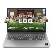 Lenovo LOQ Essential AMD Ryzen 5 7535HS | NVIDIA RTX 3050 6GB (16GB RAM/512GB SSD/FHD IPS/144Hz Refresh Rate/15.6″ (39.6cm)/Windows 11/Office Home 2024/Grey/1.8Kg), 83S000JCIN Gaming Laptop