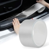 Carbon Fiber Nano Tape For Car Door Sill And Body Protection, Self Adhesive Cuttable Roll (White)