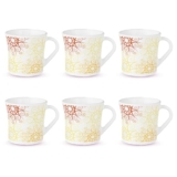 Larah by BOROSIL Crysta Series Zoya Opalware Mug | Set of 6 Tea/Coffee Mugs, 160 ml Each | Microwave & Dishwasher Safe, Bone-Ash Free | Crockery Set Ideal for Daily Use & Gifting | White