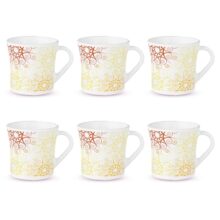 Larah by BOROSIL Crysta Series Zoya Opalware Mug | Set of 6 Tea/Coffee Mugs, 160 ml Each | Microwave & Dishwasher Safe, Bone-Ash Free | Crockery Set Ideal for Daily Use & Gifting | White