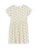 Amazon Brand – Symbol Kids Knee Length Printed Knit Dress (KD-DRG-SS25-144_Off White-Polka Dot_4-5 Years)