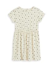 Amazon Brand – Symbol Kids Knee Length Printed Knit Dress (KD-DRG-SS25-144_Off White-Polka Dot_4-5 Years)