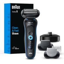 Braun Series 5 Electric Shaver, Senso Flex Technology, Auto Sense For Sensitive Skin, Wet Or Dry Use, 100% Waterproof, Li-Ion Battery, 50 Min Runtime, 5 Min Quick Charge, German Engineering, Shaver 52