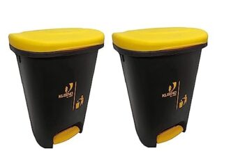 Cello Plastic Pedal Step-On Garbage Dustbin 50 Ltr, (Yellow & Yellow) Combo