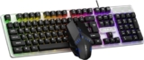 Aula F3061 Anti-Ghosting, Gaming Keyboard & Mouse Combo, Wired Backlit Rainbow Led Keyboard & 1200 Dpi Gaming Mouse For Pc/Laptop (Black)