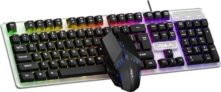 Aula F3061 Anti-Ghosting, Gaming Keyboard & Mouse Combo, Wired Backlit Rainbow Led Keyboard & 1200 Dpi Gaming Mouse For Pc/Laptop (Black)