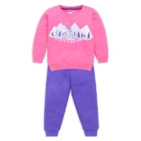 Luvlap Baby Girls Full Sleeve Sweatshirt & Pyjama Set Pack Of 1, Cotton Rich Fleece, Morning Glory, Xl (12 To 18 Months)