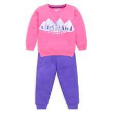 Luvlap Baby Girls Full Sleeve Sweatshirt & Pyjama Set Pack Of 1, Cotton Rich Fleece, Morning Glory, Xl (12 To 18 Months)
