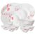 Larah by Borosil Fluted Series Diana Opalware Dinner Set | 27 Piece for Family of 6 | Microwave & Dishwasher Safe | Bone-Ash Free | Crockery Set for Dining & Gifting | Plates & Bowls | White